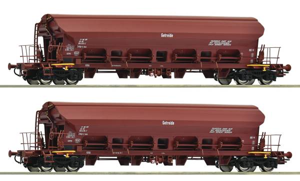 Roco 6600125 - 2-tlg. Set: Schwenkdachwagen der DR