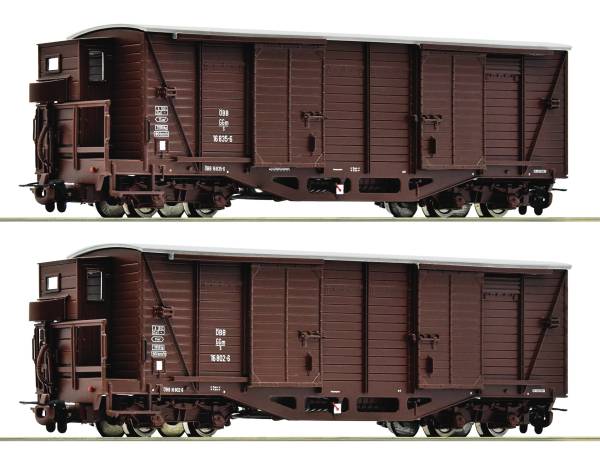 Roco 6640001 - 2-tlg. Set Gedeckte Güterwagen der ÖBB