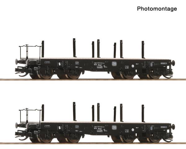 Roco 6680028 - 2-tlg. Set: Schwerlast-Flachwagen der DB