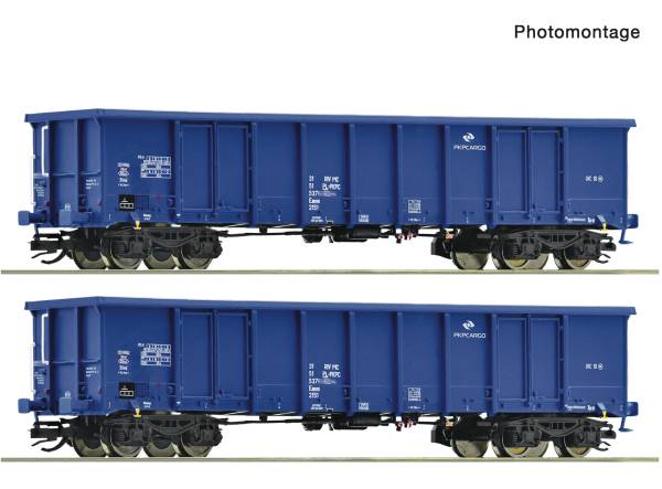 Roco 6680033- 2-tlg. Set: Offene Güterwagen der PKP Cargo