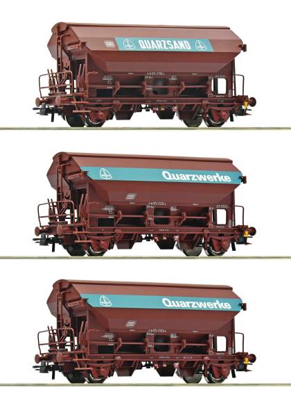 ROCO 77052 - 3-tlg. Set: Schwenkdachwagen der DB