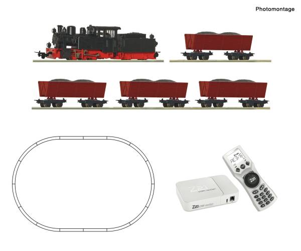 Roco 5150001 – Z21 START newGen Digitalset: H0e-Dampflokomotive mit Lorenzug (Z21 multiMAUS)