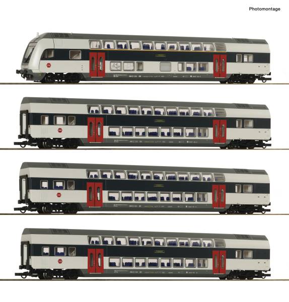 Roco 6220308 – 4-tlg. Set: Doppelstockwagen, DSB