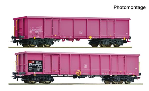 Roco 6600354 – 2-tlg. Set: Offene Güterwagen, SBB