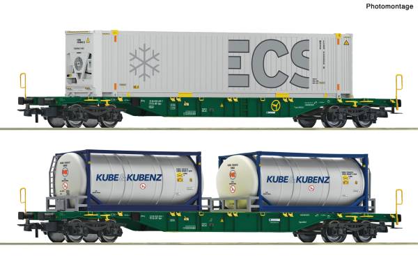 Roco 6600361 – 2-tlg. Set: Containertragwagen, Lineas