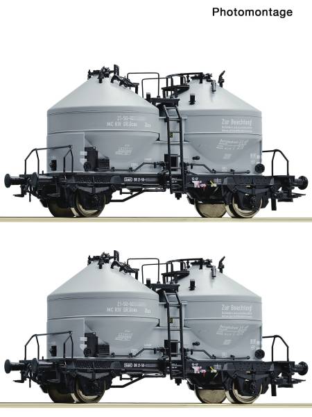 Roco 6600467 – 2-tlg. Set: Zementsilowagen, DR