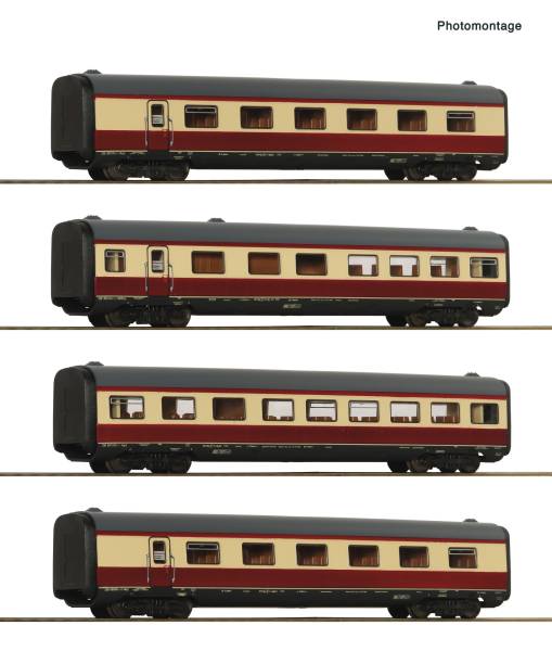 Roco 7720026 – 4-tlg. Set: Mittelwagen zum Dieseltriebzug BR 601, DB