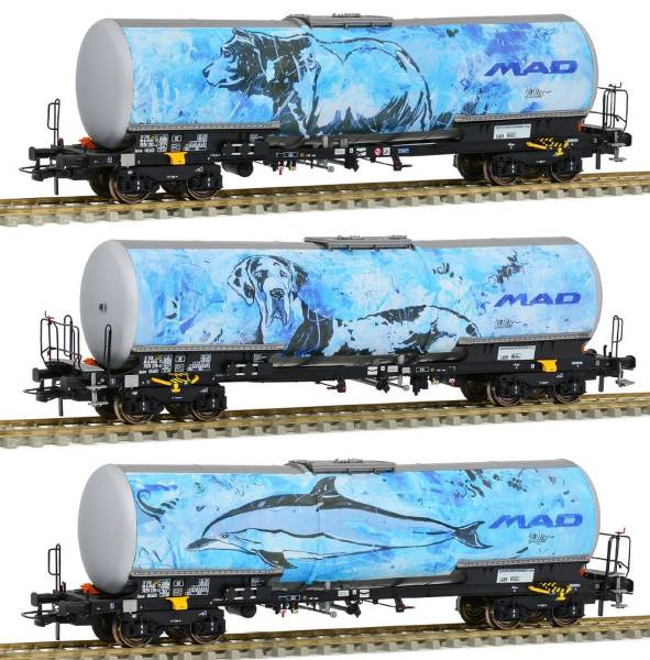 Sudexpress T783901 - 3er Set Kesselwagen Zacns der BSAS