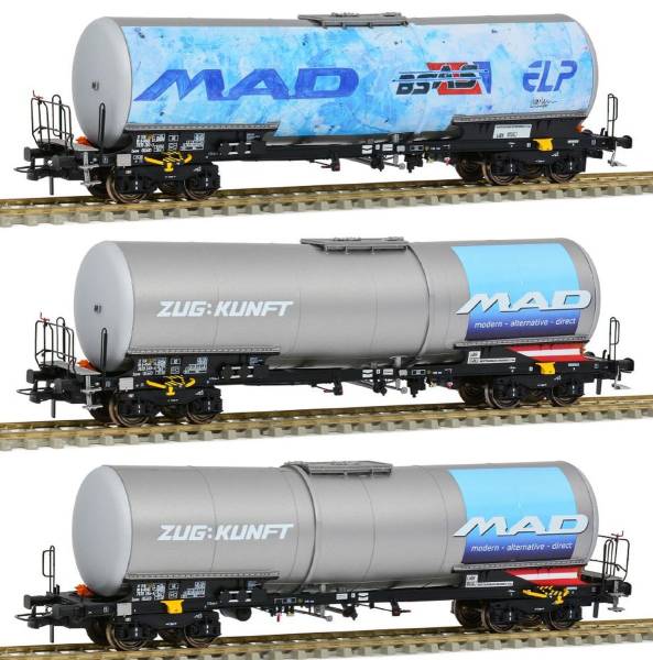 Sudexpress T783905 - 3er Set Kesselwagen Zacns der BSAS