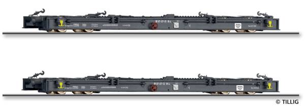 TILLIG 05975 - Güterwagenset der DR, bestehend aus zwei Schmalspur-Rollwagen Rf4
