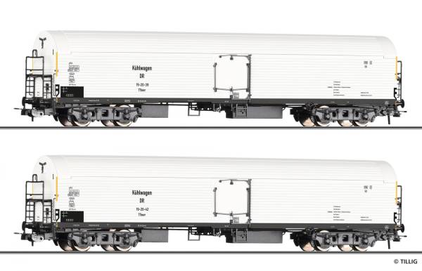 TILLIG 70075 - Güterwagenset der DR mit zwei Eiskühlwagen Tthevr