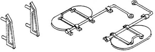 Weinert 8668 - Tenderbunkerabstützungen in durchbrochener Ausführung und Wasserkastendeckel für 2‘2‘ T 34