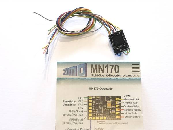 ZIMO MN170 - Nicht-Sound-Decoder mit 9 Anschlussdrähten