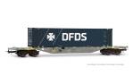 Rivarossi HR6704 - Containerwagen der Bauart Sgnss der HUPAC, mit Container „DFDS”