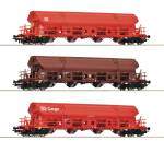 Roco 6600153 - 3-tlg. Set: Schwenkdachwagen der DB AG
