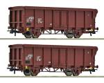 ROCO 6600280 -2-tlg. Set: Offene Güterwagen der DR