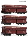 Roco 6600230 – 3-tlg. Set: Selbstentladewagen, Vigier Cement