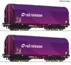 Roco 6600380 – 2-tlg. Set: Schiebeplanenwagen, Railrelease