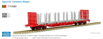 Sudexpress S4552029 - Containerwagen Sgnss Takargo 029 60', Innofreight Timber Stanchions