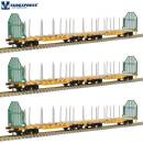 Sudexpress S4657001 - 3er Set Holztransportwagen Sggmrrs 90 'GigaWood' der innofreight
